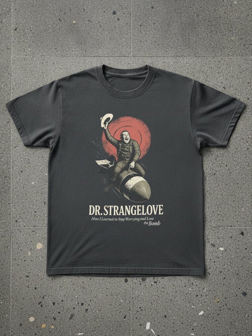 Dr. Strangelove How I Learned to Love the Bomb Vintage Black T-Shirt
